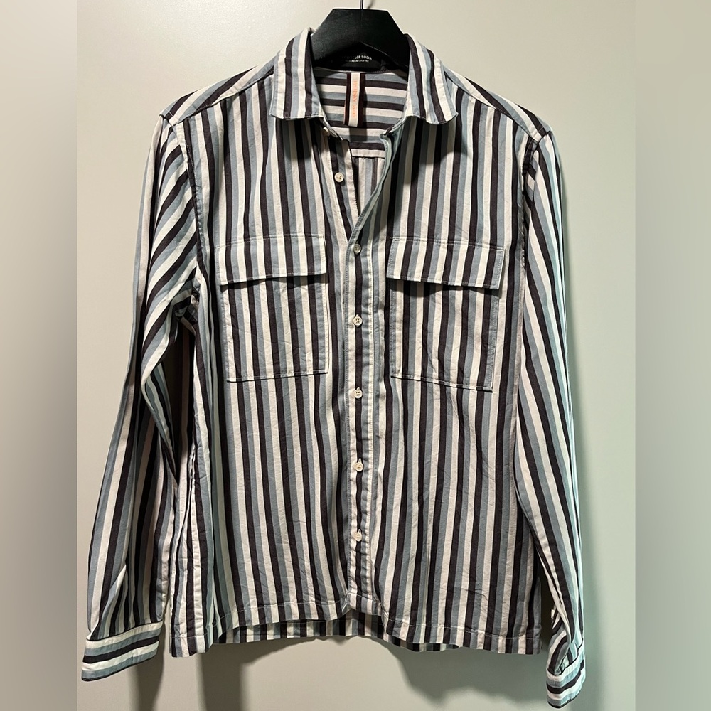 Scotch & Soda Striped Holiday Shirt Button Down - Size Small